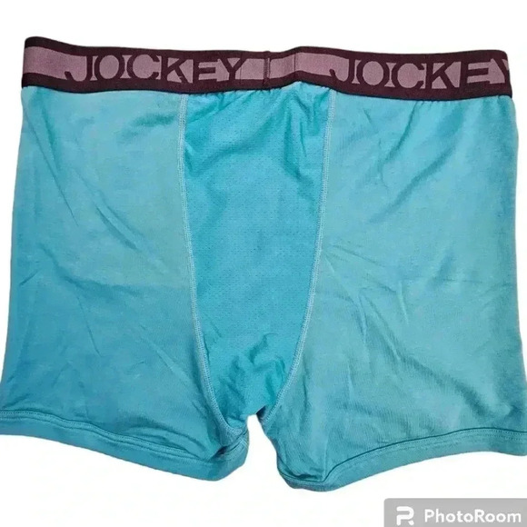Jockey Sport Cotton Performance Boxer Briefs Keyhole Teal #8060 Size L or XL - Picture 2 of 6